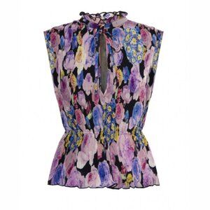 GANNI | pleated floral georgette blouse size EU 40 | US 8-10